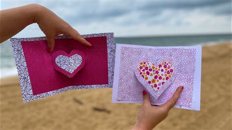 Carte Pop Up Cœur Facile à Réaliser 💕 Heart Pop Up Card 💖tuto Diy Youtube