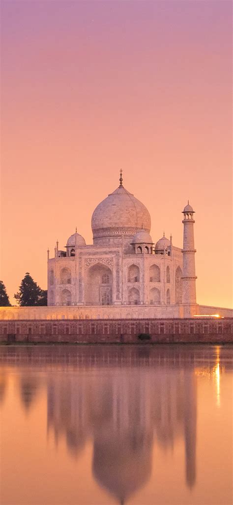 Tourist Attraction Taj Mahal Sunrise Morning Landmark Taj Mahal