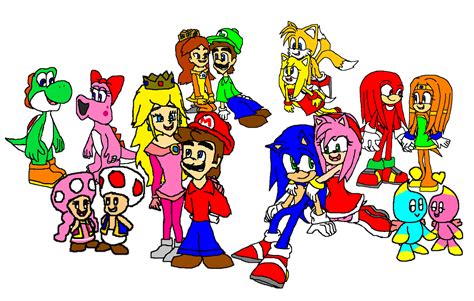 Mario And Sonic In Date Couples By 9029561 On Deviantart