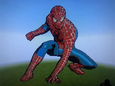 I Made A Spider Man Pixel Art In Minecraft Credit To For