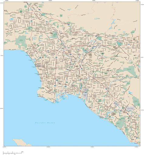Los Angeles Metro Area Wall Map By Map Resources Mapsales