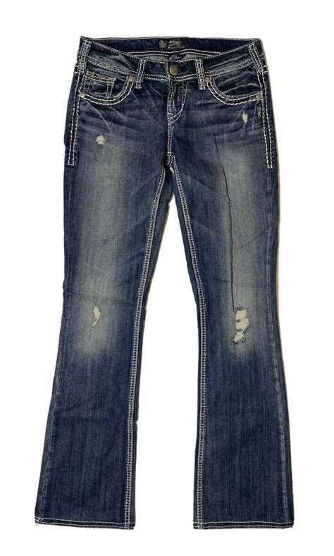Silver Jeans Aiko Bootcut Women Size X Denim Jeans Thick Stitch Dark Ebay Silver