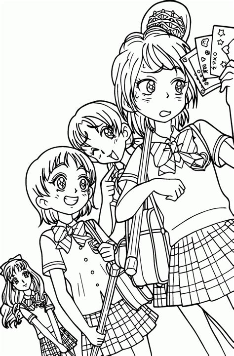 Cute Pretty Manga Girl Coloring Page