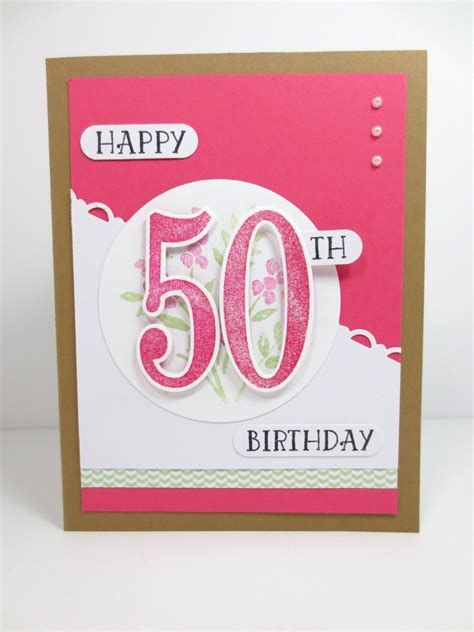 Happy 50th Birthday Card Stampin Up Feminine 50th Birthday