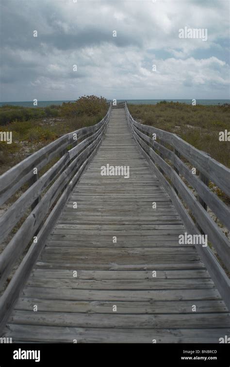 Wooden Boardwalk To Beach Stock Photo Alamy