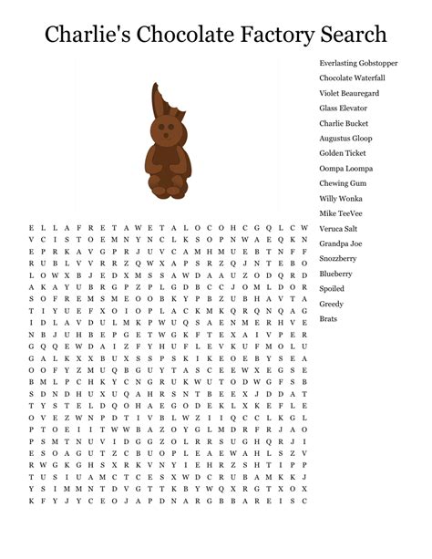 Charlies Chocolate Factory Search Word Search Wordmint