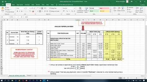 Menghitung Kebutuhan Besi Dengan Excel Julia Vance