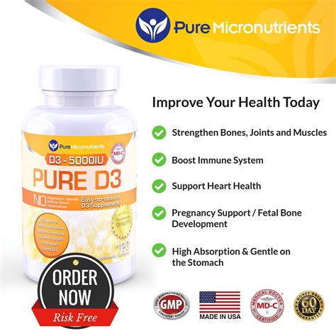 Best organic vitamin d3 supplement. Pure Micronutrients Vitamin D3 5000 IU Mini Softgels ...