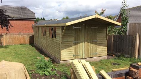 30x10ft summerhouse wooden garden large workshop shed garage timber double door ebay