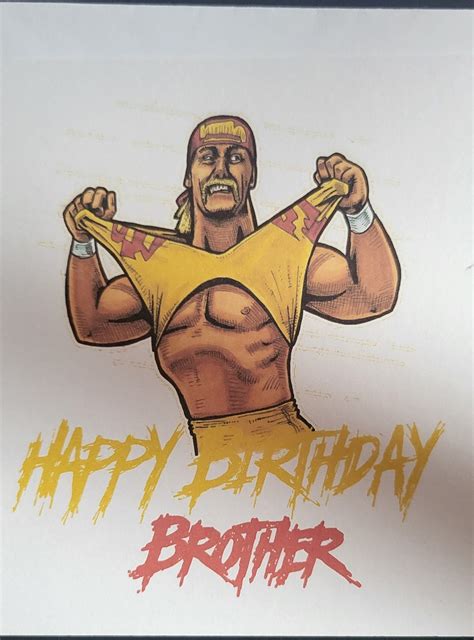 Hulk Hogan Wwe Wrestling Birthday Card Etsy