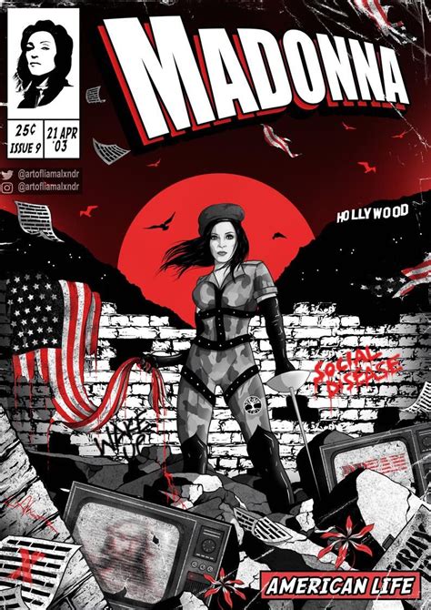Madonna Print American Life Comic Cover Art Etsy Uk Garotos Sensuais Melhores Cantores