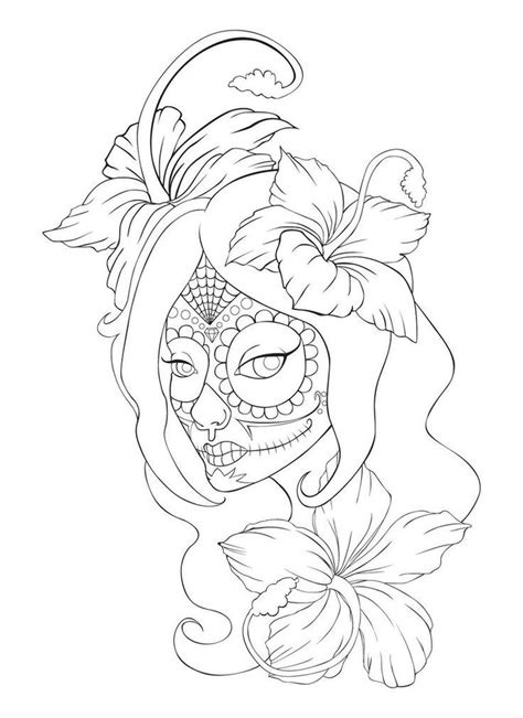 Pretty Sugar Skull Skull Coloring