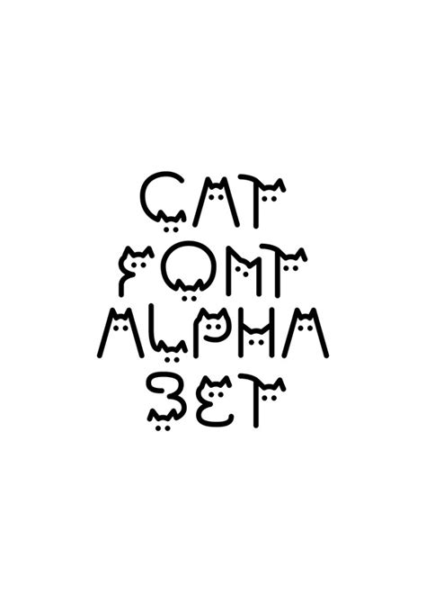 Cat Font Alphabet On Pantone Canvas Gallery