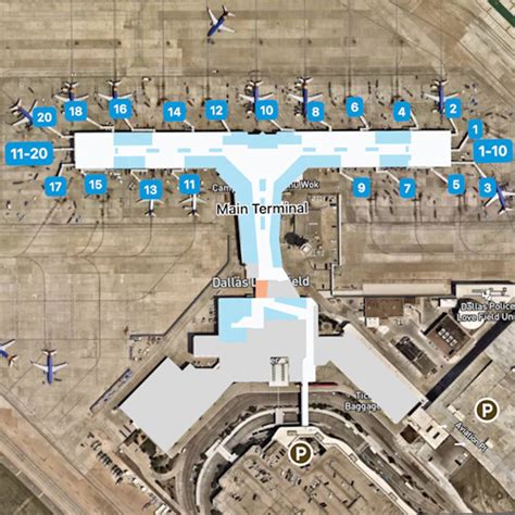 Dallas Love Field Airport Map Dal Terminal Guide