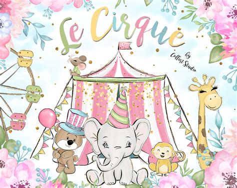 Circus Clip Art Carneval Illustrations Animal Circus Images Etsy