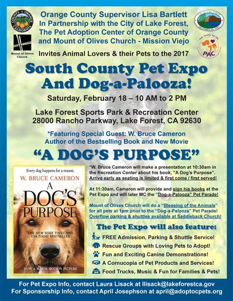 Petco and the petco foundation help find homes for thousands of homeless pets every month. South County Pet Expo & Dog-a-Palooza - The Pet Adoption ...