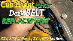 Cub Cadet Mower Deck BELT Replacement How To Replace Deck BELT On Cub Cadet RTZ Z-Force XT1 ZT1 ZT2