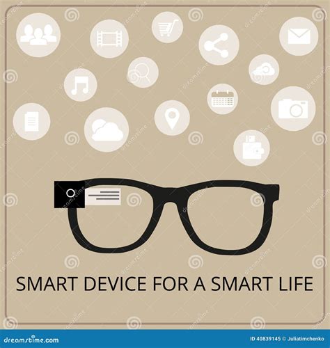Smart Glasses Stock Vector Illustration Of Message Blue 40839145