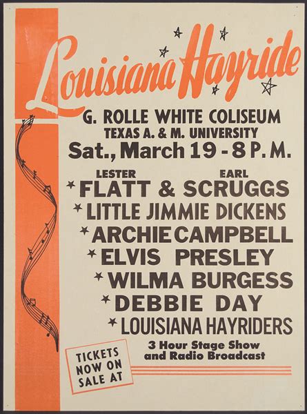 Lot Detail 1955 Louisiana Hayride Concert Poster Featuring Elvis Presley