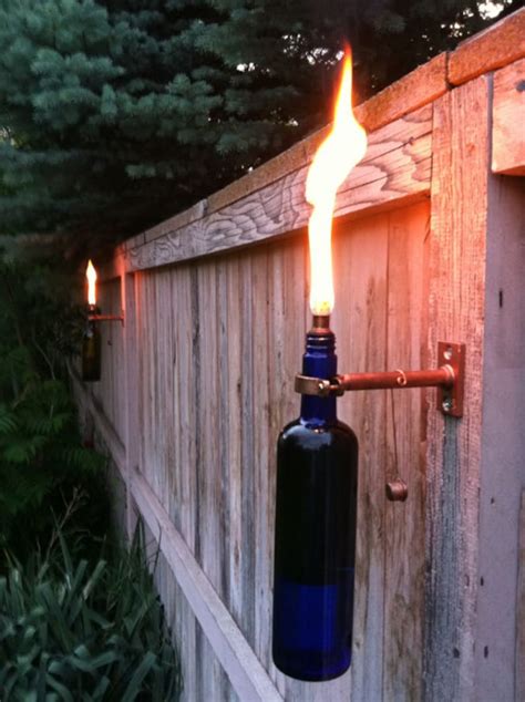 Wine Bottle Tiki Torches Improved Set Of 8 Etsy
