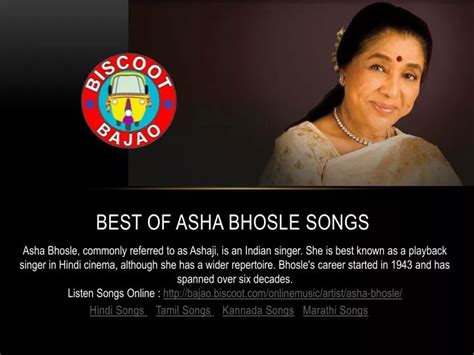 Ppt Asha Bhosle Hit Songs Bajao Latest Powerpoint Presentation Free