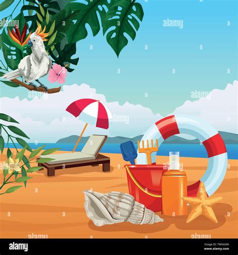 Summer Vacations And Beach Cartoons Stock Vector Image And Art Alamy