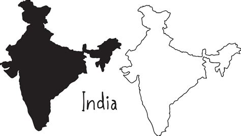 Outline And Silhouette Map Of India Vector 3127362 Vector Art At Vecteezy