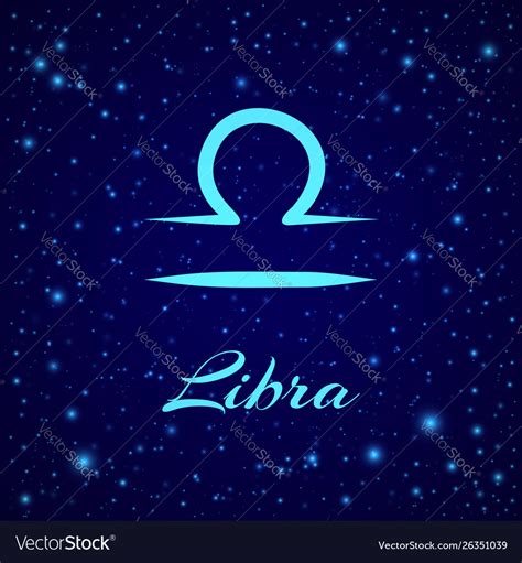 Libra Zodiac Sign On A Night Sky Royalty Free Vector Image