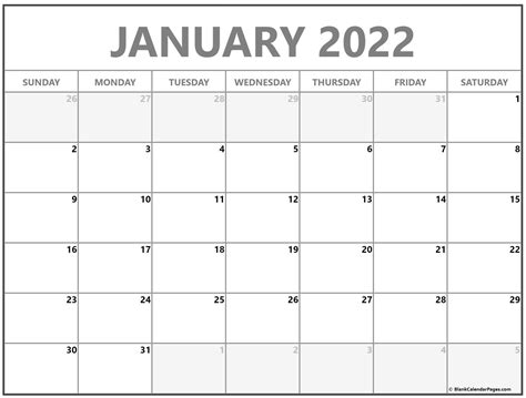 Printable January 2022 Calendar Templates 123calendarscom Printable