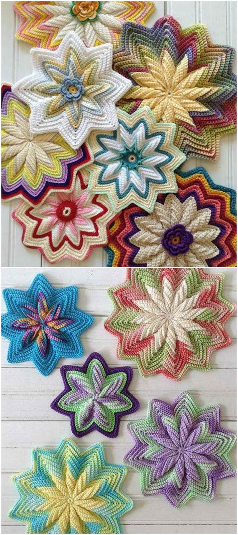 Crochet Flower Hot Pad Craft Ideas
