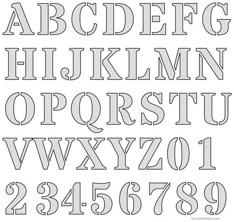 Downloadable Free Printable Alphabet Stencils Templates Pin On