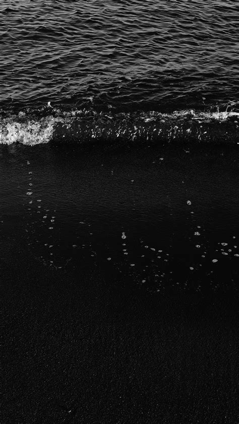 Download Wallpaper 1080x1920 Beach Waves Bw Sea Dark Samsung Galaxy