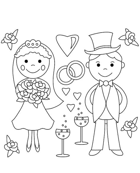 Basic Wedding Coloring Page For Kids Coloring Home