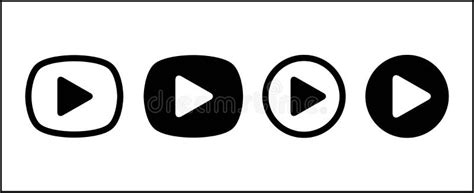 Play Button Vector Icon Set Multimedia Music Plays Buttons Collection