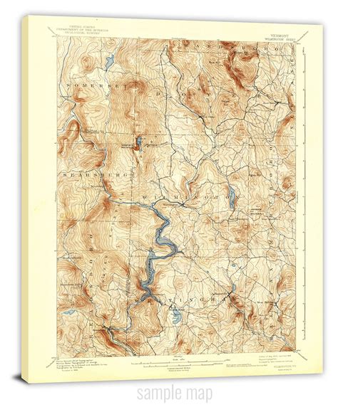 New York Usgs Historical Topo Maps H Canvas Wrap