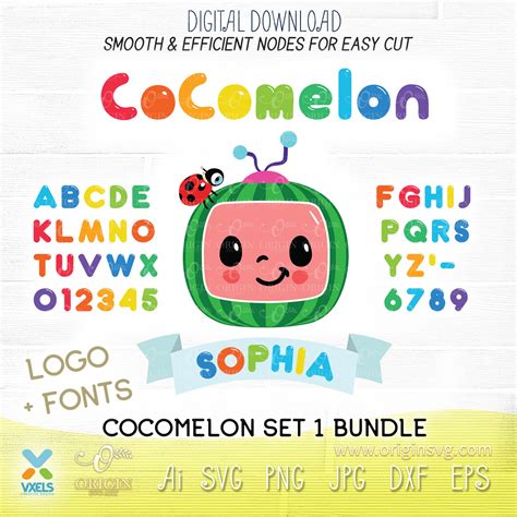 If you're looking for an adorable cocomelon template for your next party, you've come to the. Cocomelon SVG alphabet custom name printable fonts PNG ...