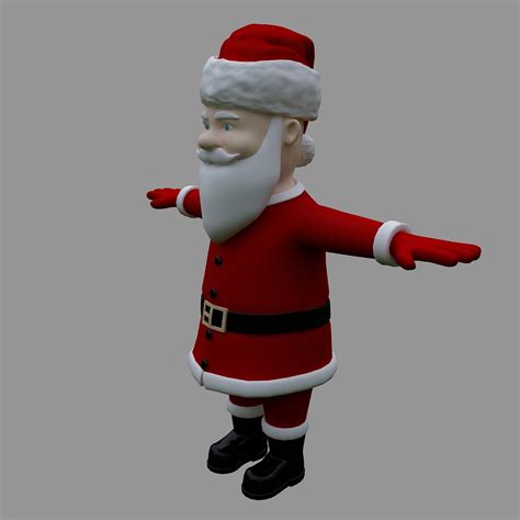 3d Model Low Poly Cartoon Santa Claus Father Christmas Vr Ar Low Poly Cgtrader