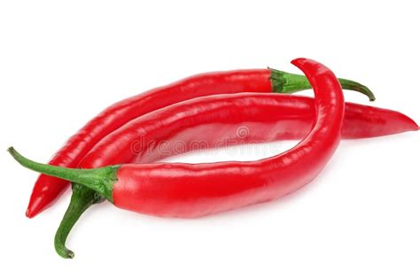Red Hot Chili Peppers Isolated On White Background Stock Image Image