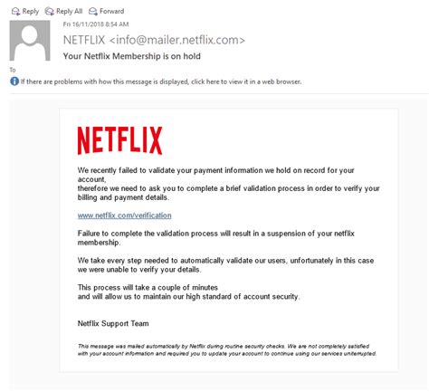 Warning Netflix Email Scam Activit Systems