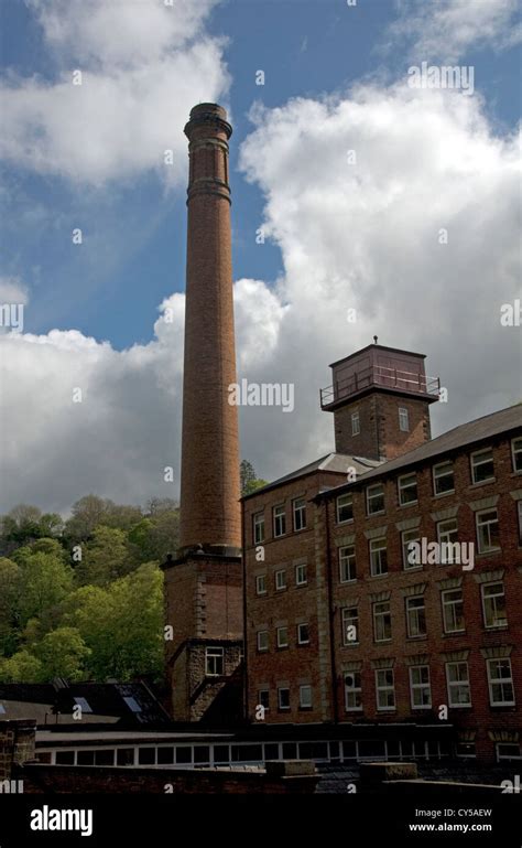 Derbyshire Matlock Bath Chimney And Section Of Sir Richard Arkwright S Masson Cotton Mill