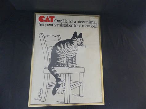 Lot 368 Vintage 1977 B Kliban Cat Meatloaf Framed Poster By Workman