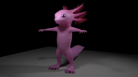 Axolotl 3d Model Animated Rigged Cgtrader