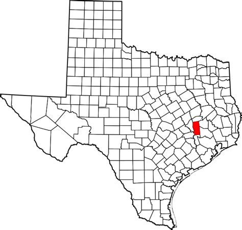 Image Map Of Texas Highlighting Grimes County