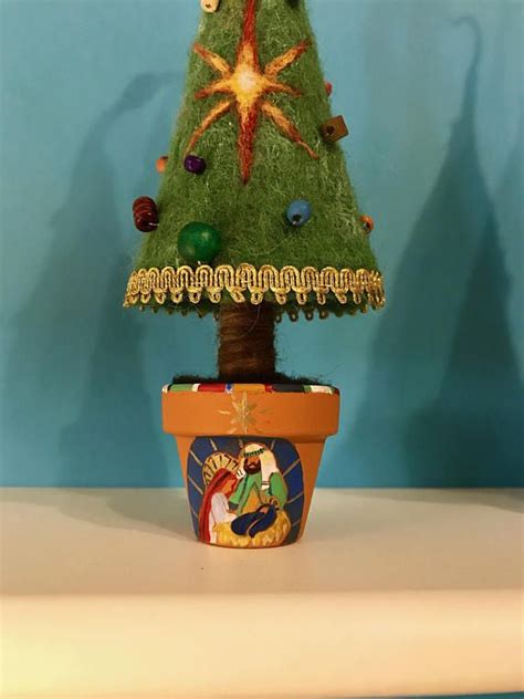 Needle Felted Christmas Tree Waldorf Inspired Pine Evergreen Tree