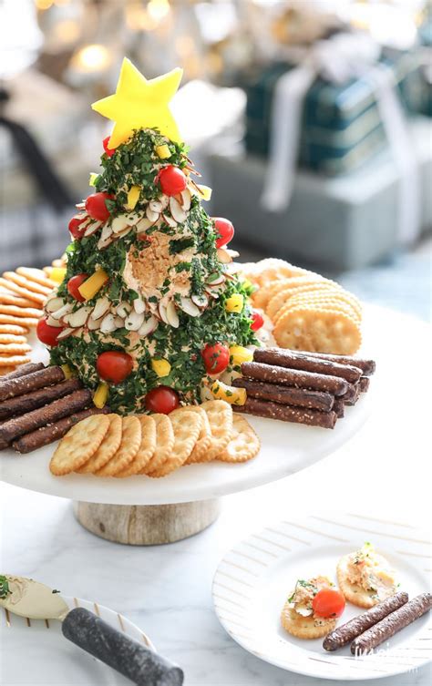 A Festive Christmas Tree Cheese Ball Appetizer Recipe