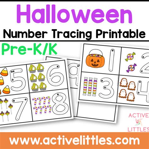 Halloween Number Tracing Cards Preschool Printable