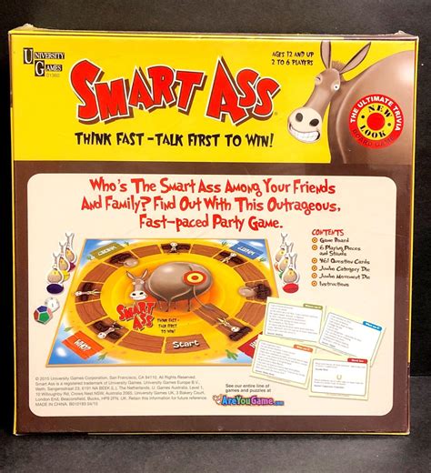 Collectible Smart Ass Board Game The Ultimate Trivia Board Etsy