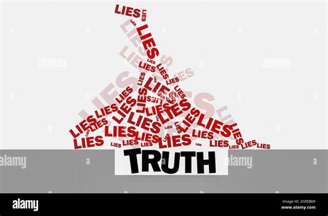 Truth buried by lies, concept illustration Stock Photo - Alamy