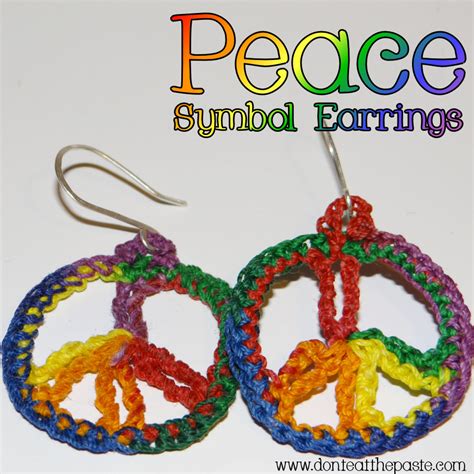 Dont Eat The Paste Peace Symbol Crocheted Earring Pattern
