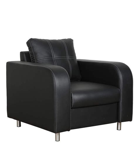 Buy Tanaka 1 Seater Sofa In Matte Black Colour By Mintwud Online